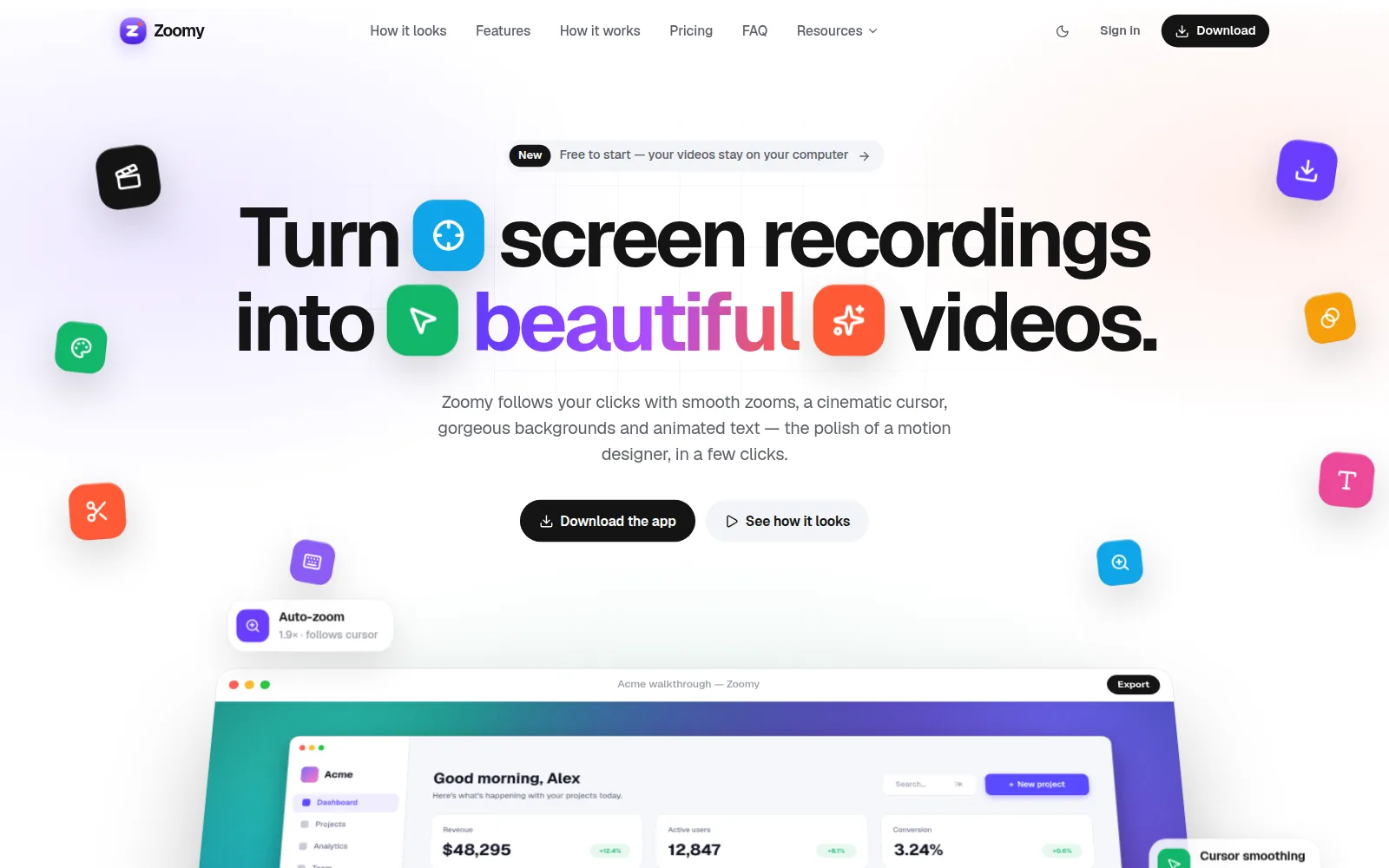 Screenshot of Zoomy